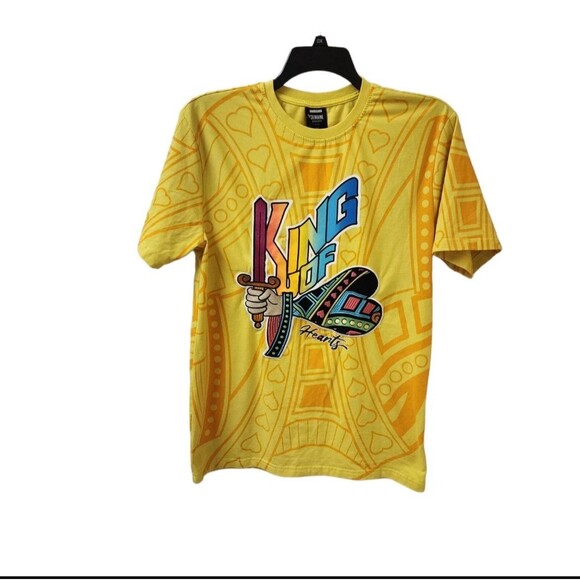 King of Hearts Yellow Graphic T-Shirt XL Brand New With Tags Bold Streetwear Tee - Picture 4 of 10